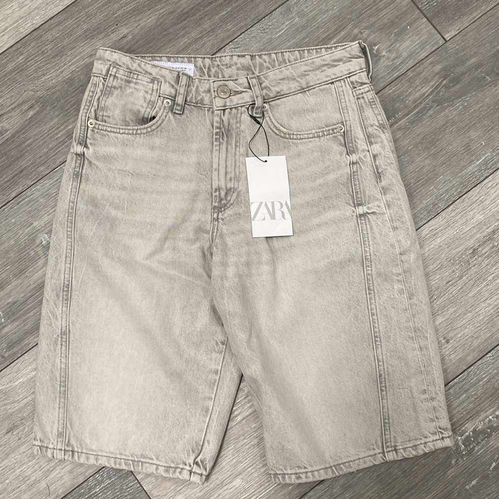 🆕 2024 ZARA HIGH WAIST TRF DENIM SHORTS